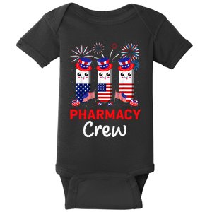 Pharmacy Crew 4th Of July Cute Pills American Patriotic Baby Bodysuit