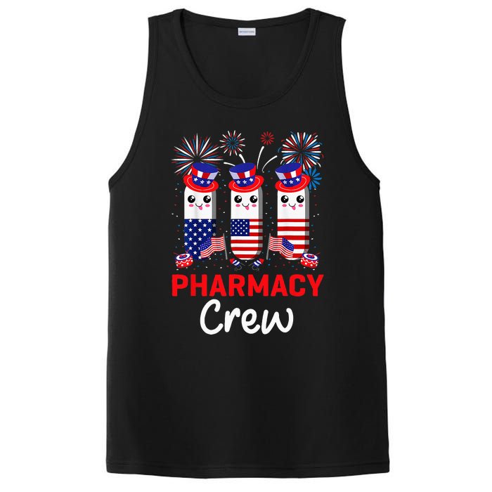 Pharmacy Crew 4th Of July Cute Pills American Patriotic PosiCharge Competitor Tank