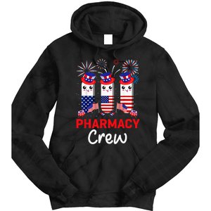 Pharmacy Crew 4th Of July Cute Pills American Patriotic Tie Dye Hoodie