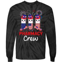 Pharmacy Crew 4th Of July Cute Pills American Patriotic Tie-Dye Long Sleeve Shirt