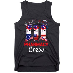 Pharmacy Crew 4th Of July Cute Pills American Patriotic Tank Top