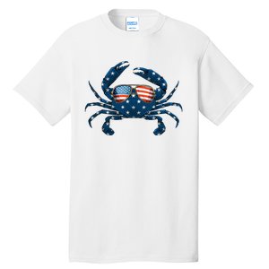 Patriotic Crab 4th Of July Usa Crustacean Seafood Crabbing Tall T-Shirt