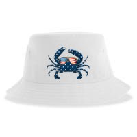 Patriotic Crab 4th Of July Usa Crustacean Seafood Crabbing Sustainable Bucket Hat