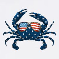 Patriotic Crab 4th Of July Usa Crustacean Seafood Crabbing Sustainable Bucket Hat