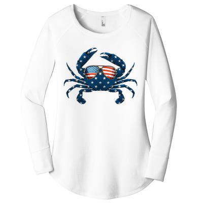 Patriotic Crab 4th Of July Usa Crustacean Seafood Crabbing Women's Perfect Tri Tunic Long Sleeve Shirt