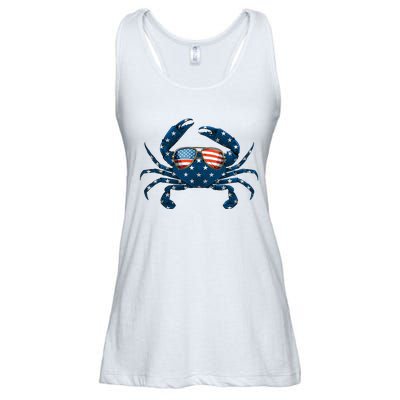 Patriotic Crab 4th Of July Usa Crustacean Seafood Crabbing Ladies Essential Flowy Tank