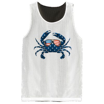 Patriotic Crab 4th Of July Usa Crustacean Seafood Crabbing Mesh Reversible Basketball Jersey Tank