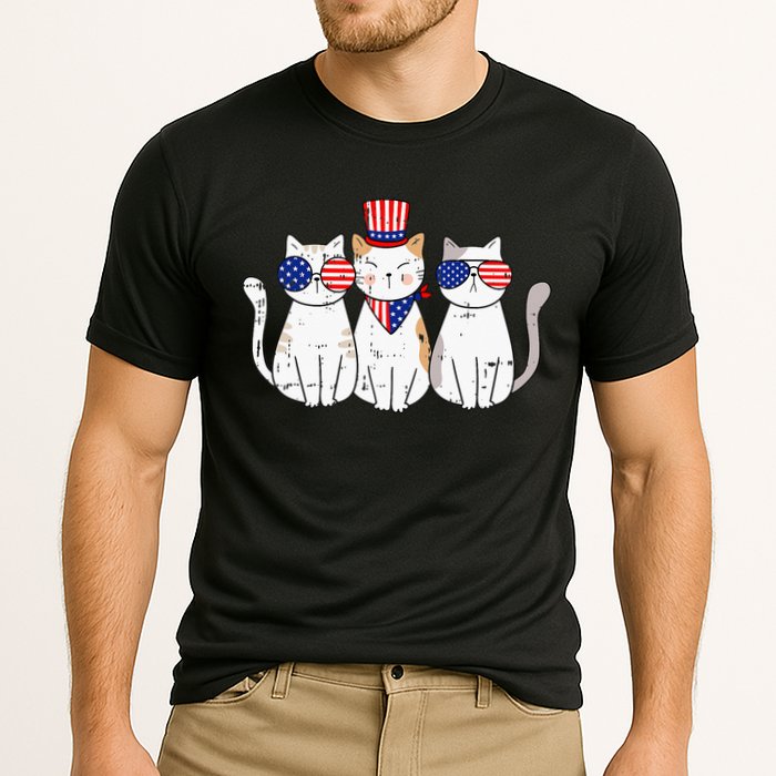 Patriotic Cat 4th Of July Funny Kitten Cat Lover Pet Owner Cooling Performance Crew T-Shirt