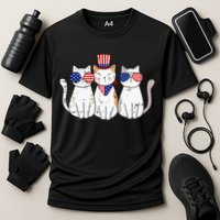 Patriotic Cat 4th Of July Funny Kitten Cat Lover Pet Owner Cooling Performance Crew T-Shirt