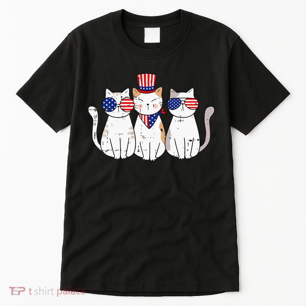 Patriotic Cat 4th Of July Funny Kitten Cat Lover Pet Owner Tall T-Shirt