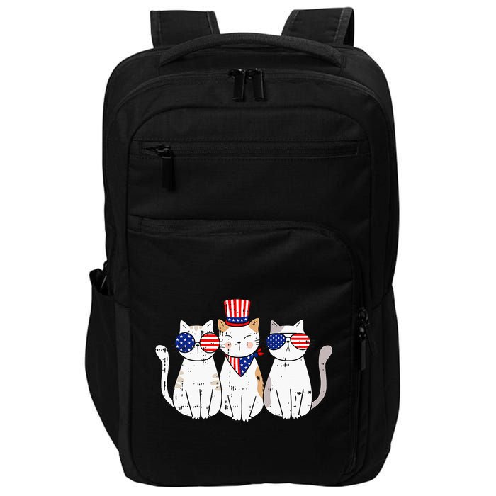 Patriotic Cat 4th Of July Funny Kitten Cat Lover Pet Owner Impact Tech Backpack