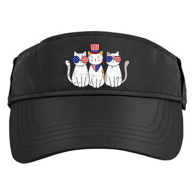 Patriotic Cat 4th Of July Funny Kitten Cat Lover Pet Owner Adult Drive Performance Visor