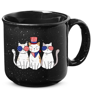 Patriotic Cat 4th Of July Funny Kitten Cat Lover Pet Owner 15oz Campfire Ceramic Mug