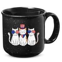 Patriotic Cat 4th Of July Funny Kitten Cat Lover Pet Owner 15oz Campfire Ceramic Mug