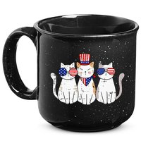 Patriotic Cat 4th Of July Funny Kitten Cat Lover Pet Owner 15oz Campfire Ceramic Mug