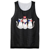 Patriotic Cat 4th Of July Funny Kitten Cat Lover Pet Owner Mesh Reversible Basketball Jersey Tank
