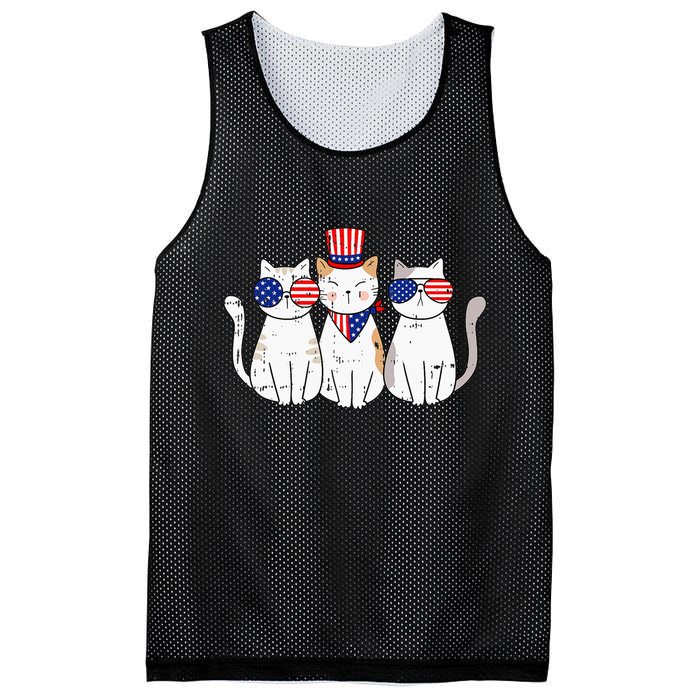 Patriotic Cat 4th Of July Funny Kitten Cat Lover Pet Owner Mesh Reversible Basketball Jersey Tank