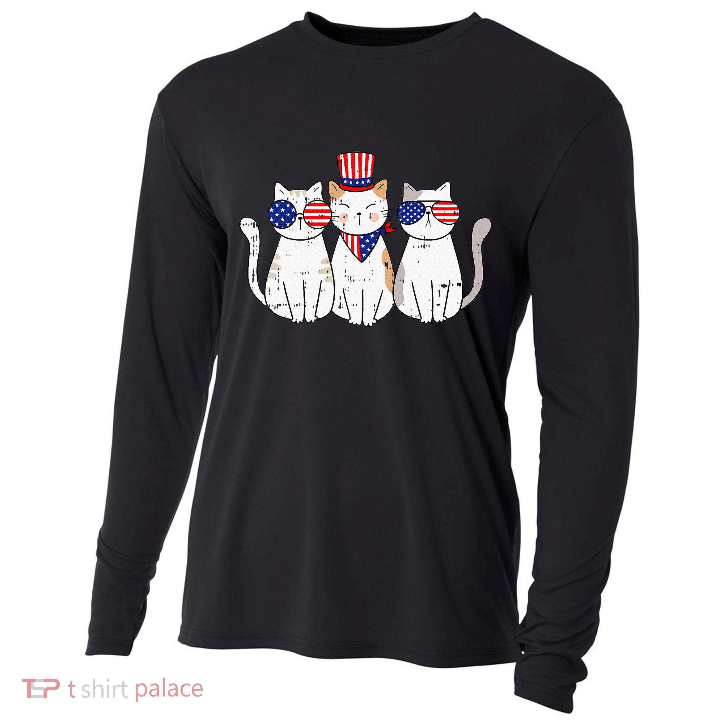 Patriotic Cat 4th Of July Funny Kitten Cat Lover Pet Owner Cooling Performance Long Sleeve Crew