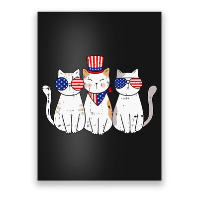 Patriotic Cat 4th Of July Funny Kitten Cat Lover Pet Owner Poster
