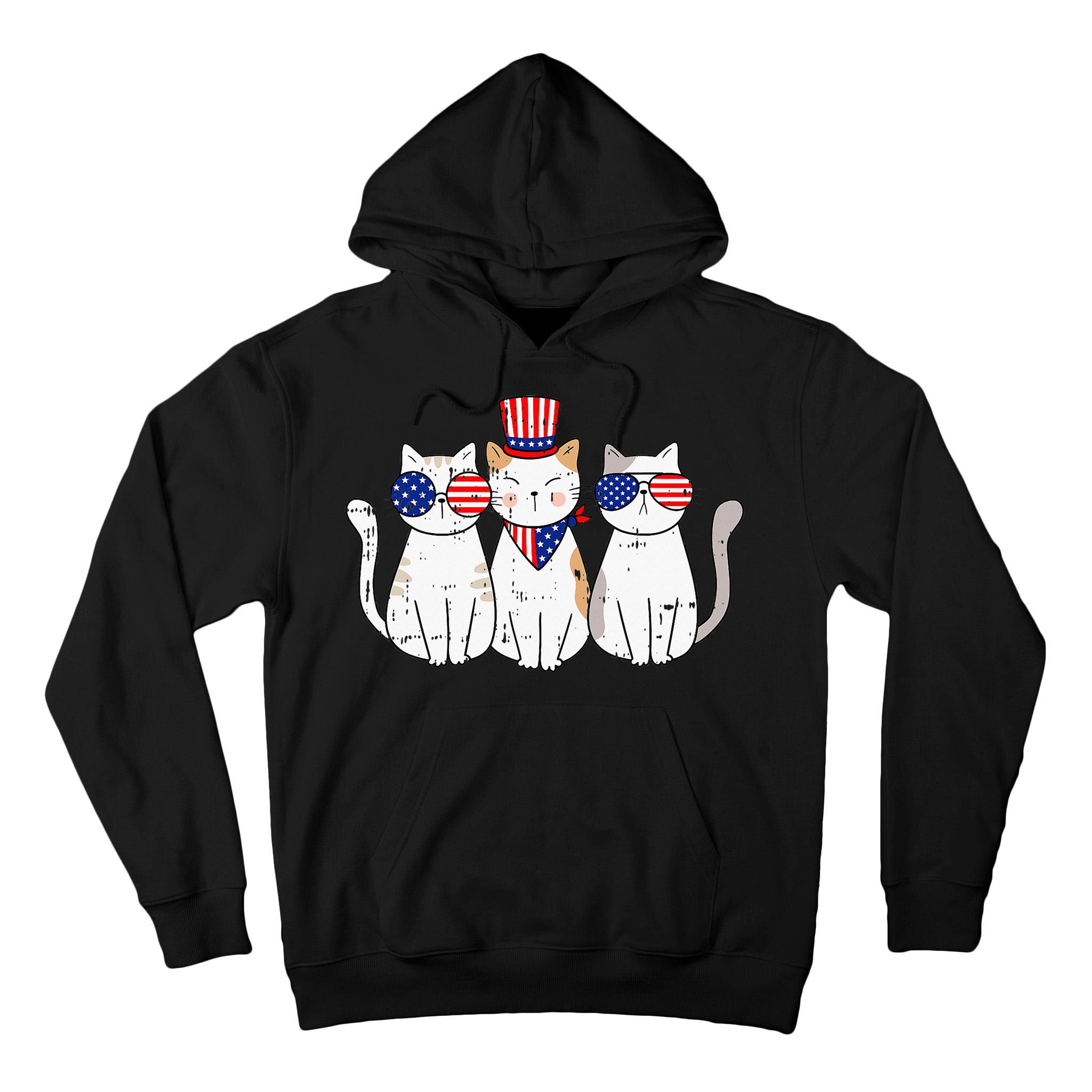 Patriotic Cat 4th Of July Funny Kitten Cat Lover Pet Owner Tall Hoodie
