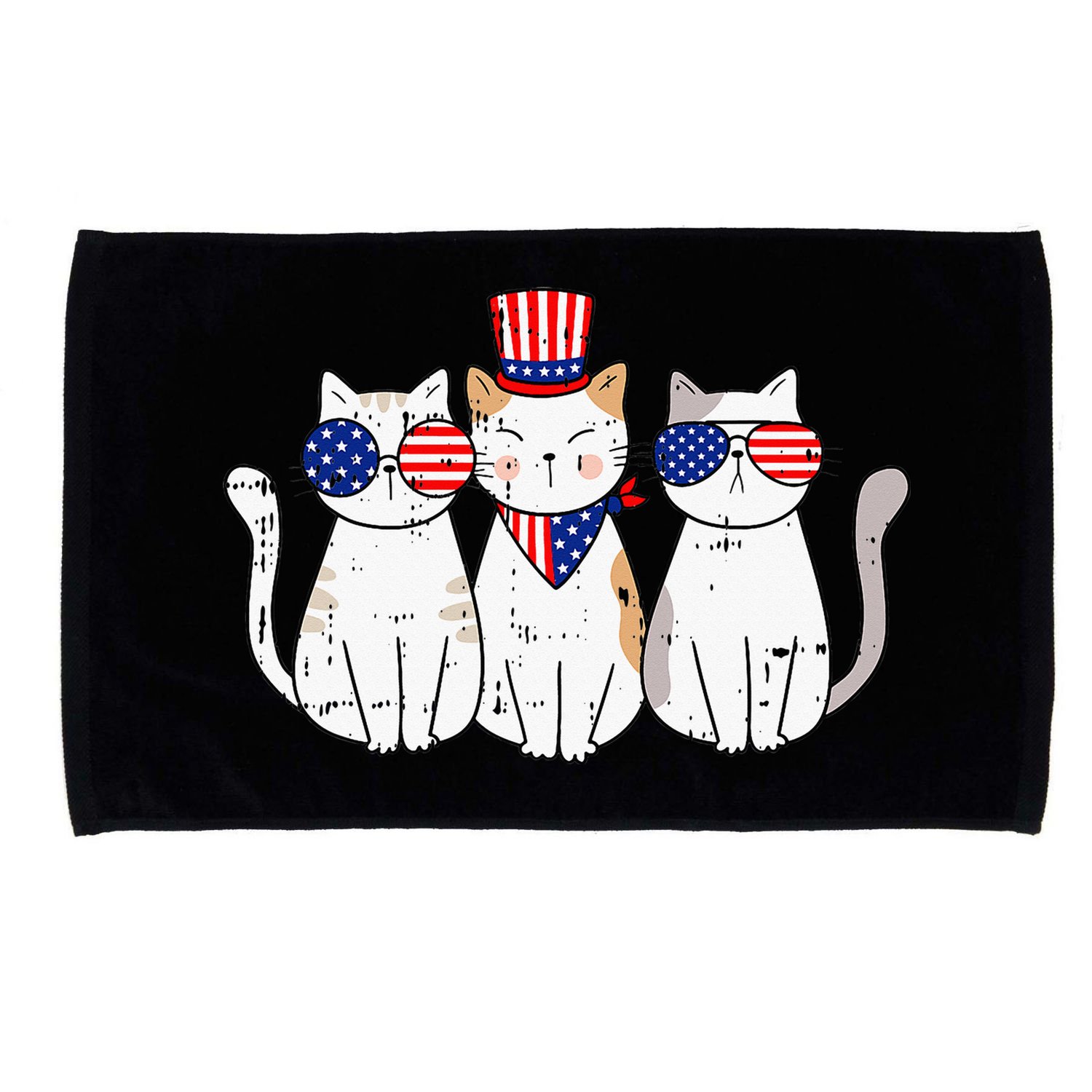 Patriotic Cat 4th Of July Funny Kitten Cat Lover Pet Owner Microfiber Hand Towel