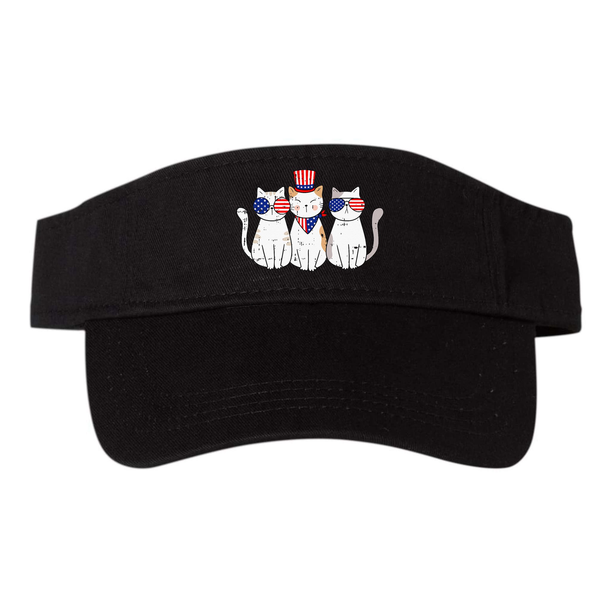 Patriotic Cat 4th Of July Funny Kitten Cat Lover Pet Owner Visor