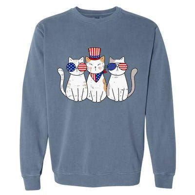 Patriotic Cat 4th Of July Funny Kitten Cat Lover Pet Owner Garment-Dyed Sweatshirt