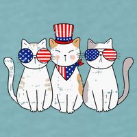 Patriotic Cat 4th Of July Funny Kitten Cat Lover Pet Owner Sueded Cloud Jersey T-Shirt