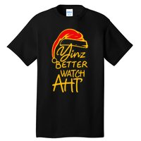 Pittsburgh Christmas 412 Yinzer Santa Yinz Better Watch Aht Tall T-Shirt