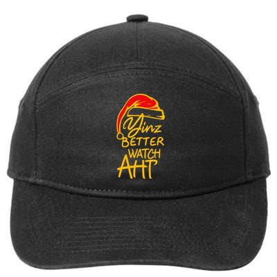 Pittsburgh Christmas 412 Yinzer Santa Yinz Better Watch Aht 7-Panel Snapback Hat