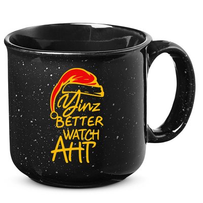 Pittsburgh Christmas 412 Yinzer Santa Yinz Better Watch Aht 15oz Campfire Ceramic Mug