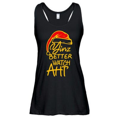 Pittsburgh Christmas 412 Yinzer Santa Yinz Better Watch Aht Ladies Essential Flowy Tank