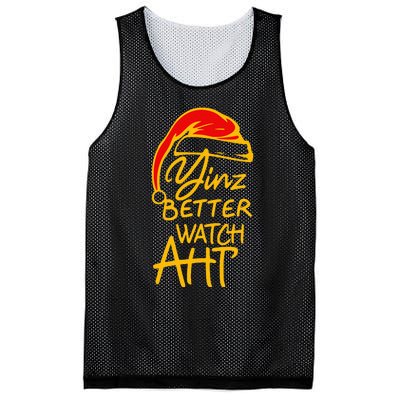 Pittsburgh Christmas 412 Yinzer Santa Yinz Better Watch Aht Mesh Reversible Basketball Jersey Tank