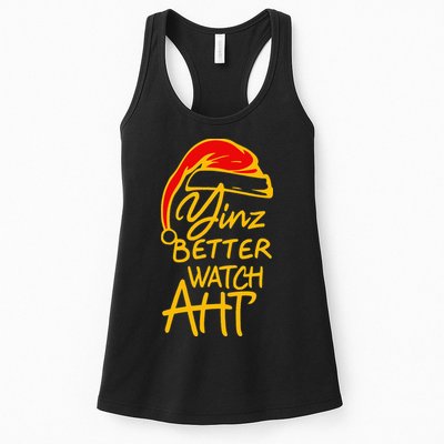 Pittsburgh Christmas 412 Yinzer Santa Yinz Better Watch Aht Womens Tank Top
