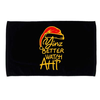 Pittsburgh Christmas 412 Yinzer Santa Yinz Better Watch Aht Microfiber Hand Towel