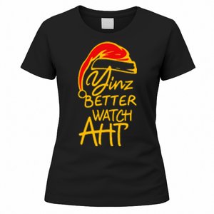 Pittsburgh Christmas 412 Yinzer Santa Yinz Better Watch Aht Women's T-Shirt