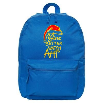 Pittsburgh Christmas 412 Yinzer Santa Yinz Better Watch Aht Funny Gift 16 in Basic Backpack