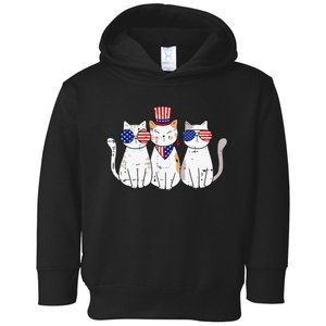 Patriotic Cat 4th Of July Funny Kitten Cat Lover Pet Owner Toddler Hoodie