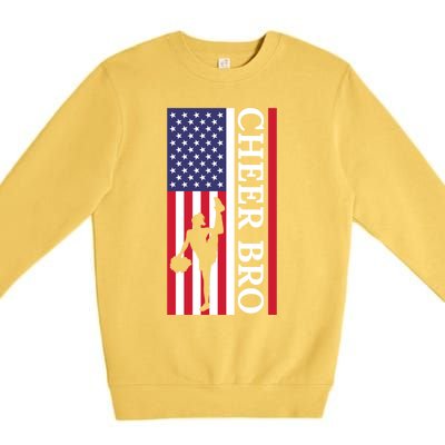 Patriotic Cheerleader 4th Of July American Flag Cheer Bro Gift Premium Crewneck Sweatshirt