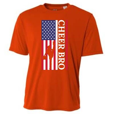 Patriotic Cheerleader 4th Of July American Flag Cheer Bro Gift Cooling Performance Crew T-Shirt