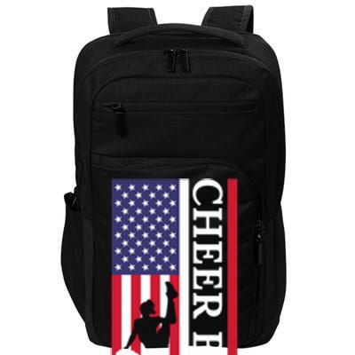 Patriotic Cheerleader 4th Of July American Flag Cheer Bro Gift Impact Tech Backpack