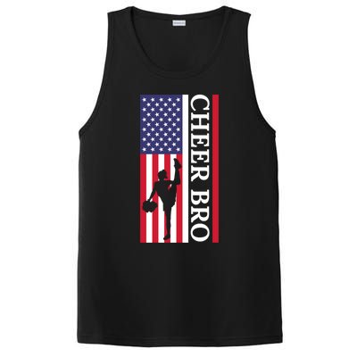 Patriotic Cheerleader 4th Of July American Flag Cheer Bro Gift PosiCharge Competitor Tank