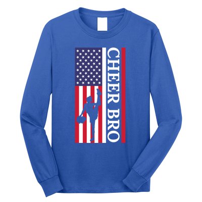 Patriotic Cheerleader 4th Of July American Flag Cheer Bro Gift Long Sleeve Shirt