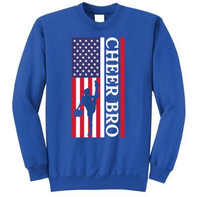 Patriotic Cheerleader 4th Of July American Flag Cheer Bro Gift Tall Sweatshirt