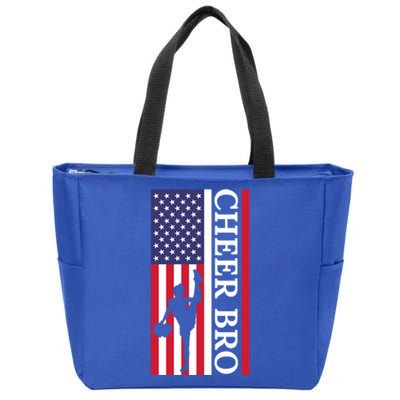 Patriotic Cheerleader 4th Of July American Flag Cheer Bro Gift Zip Tote Bag