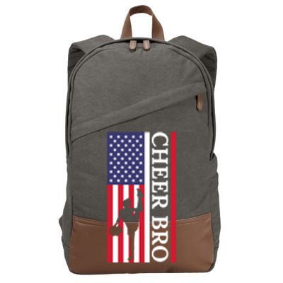 Patriotic Cheerleader 4th Of July American Flag Cheer Bro Gift Cotton Canvas Backpack