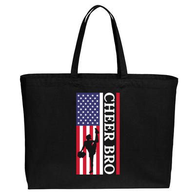 Patriotic Cheerleader 4th Of July American Flag Cheer Bro Gift Cotton Canvas Jumbo Tote