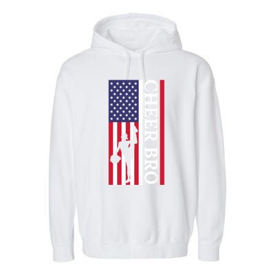 Patriotic Cheerleader 4th Of July American Flag Cheer Bro Gift Garment-Dyed Fleece Hoodie