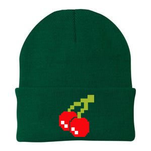 Pixel Cherries 80s Video Game Halloween Costume Knit Cap Winter Beanie