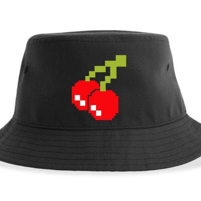 Pixel Cherries 80s Video Game Halloween Costume Sustainable Bucket Hat